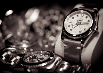 Custom Handmade Fly Fishing finished watches ready to be delivered. Photo by Valdorama Media.