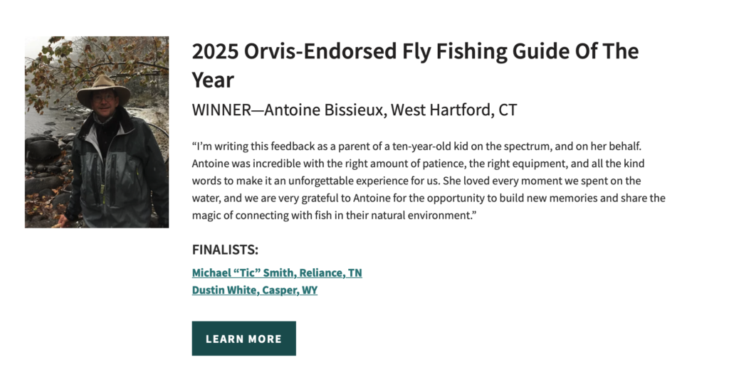 Orvis Fly Fishing Guide of the Year Award 2025